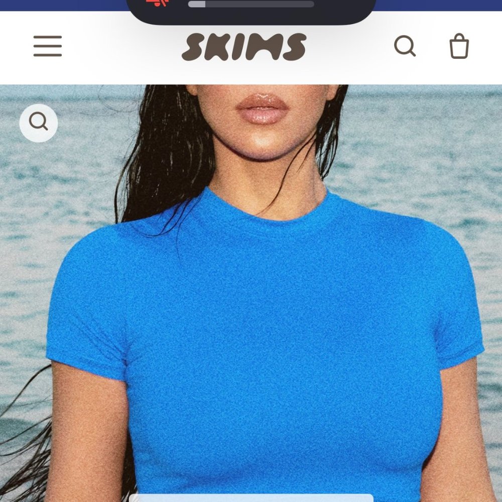 SKIMS SWIM (SWIM T-SHIRT) COBALT SIZE M